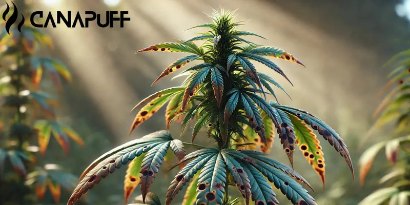 Manchas castanhas nas folhas de cannabis