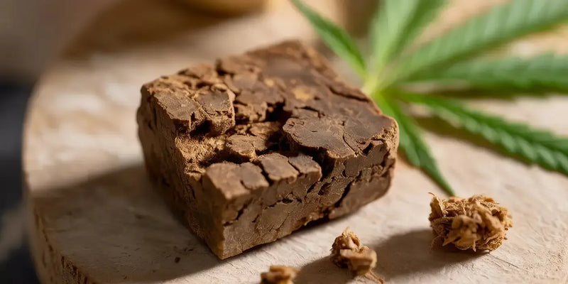 Um close-up de haxixe de CBD