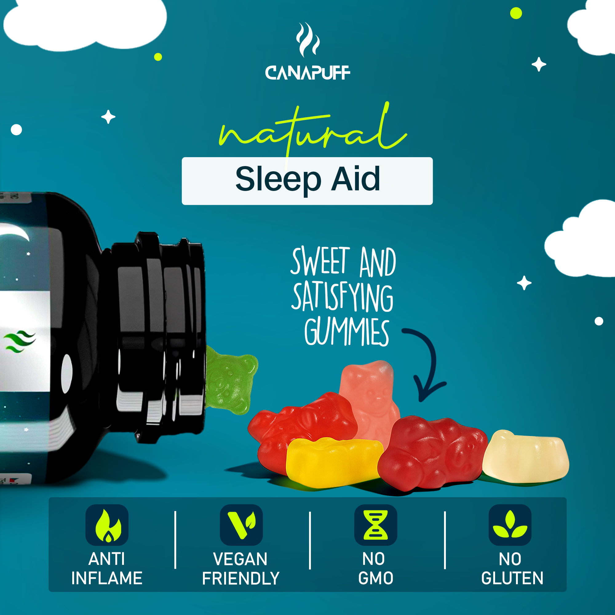 Gomas CBN+THC - Cherry-Canapuff