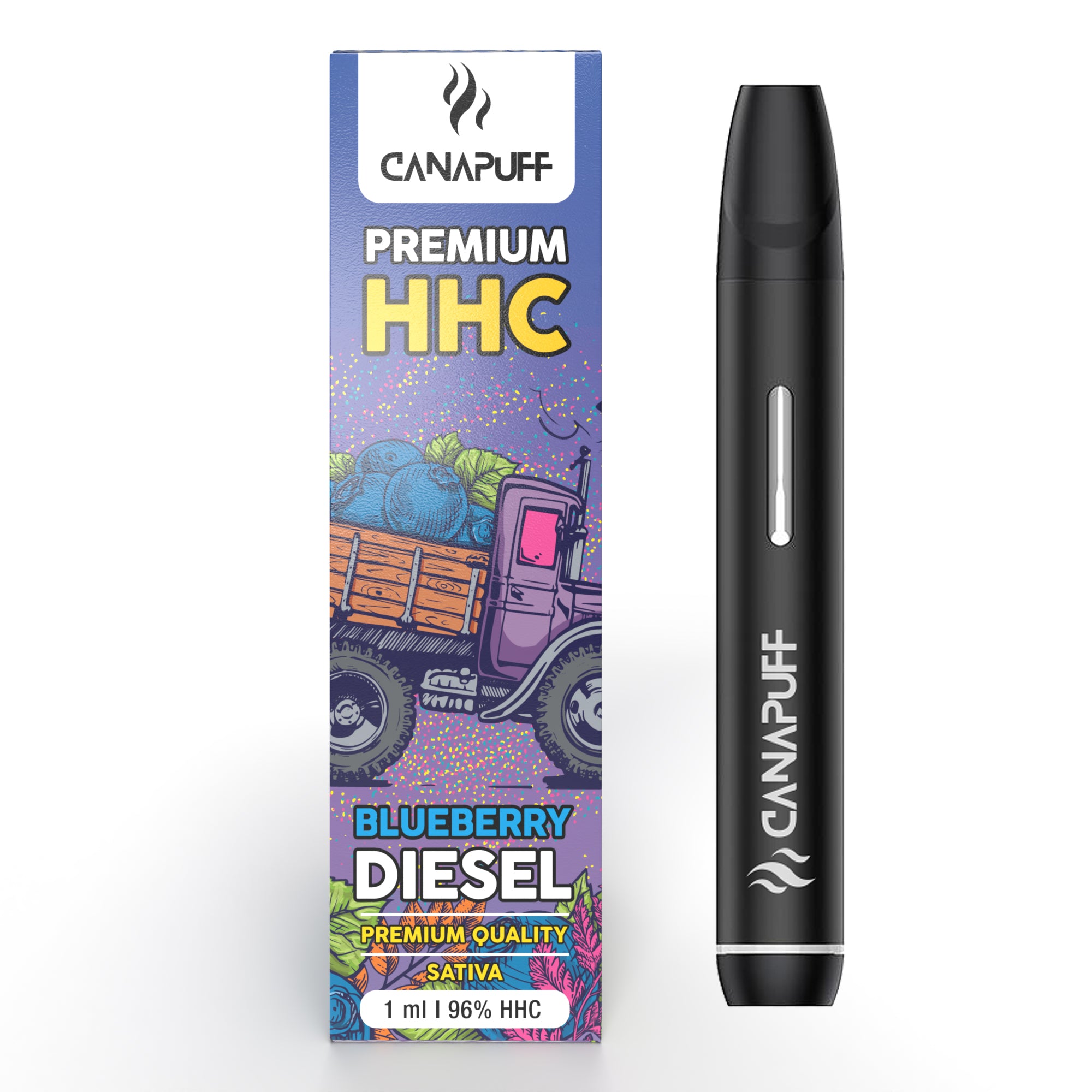 blueberry diesel 96 hhc canapuff uso único 1ml