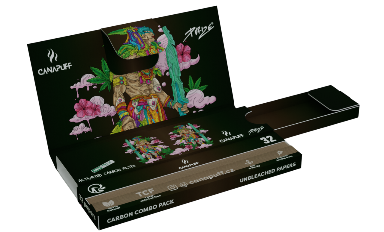 Canapuff Papel de Enrolar - Pack Combo Carbono - Green Crack