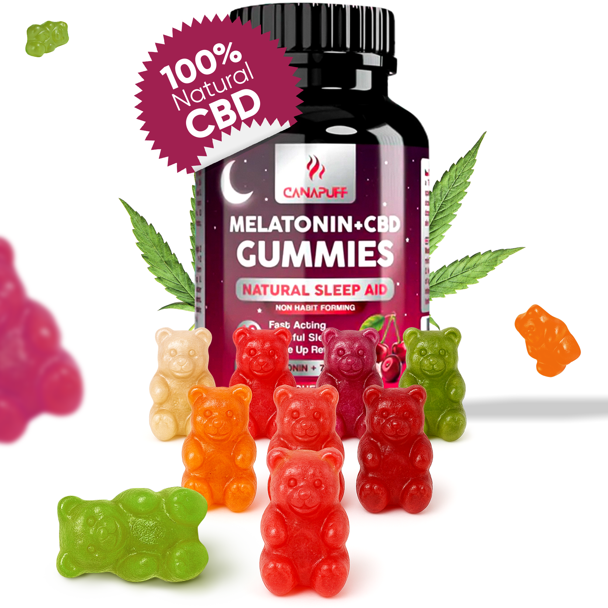 Gomas de Melatonina+CBD - Cherry-Canapuff