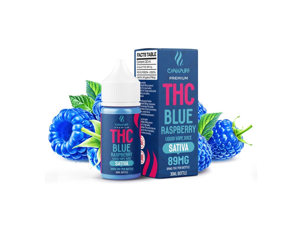 THC Liquid 89mg - Blue Raspberry - 30ml