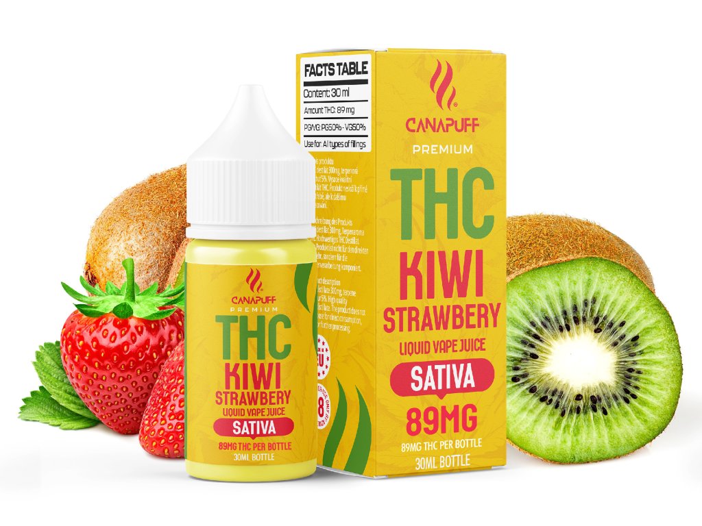 THC Líquido 89mg - Kiwi Morango - 30ml