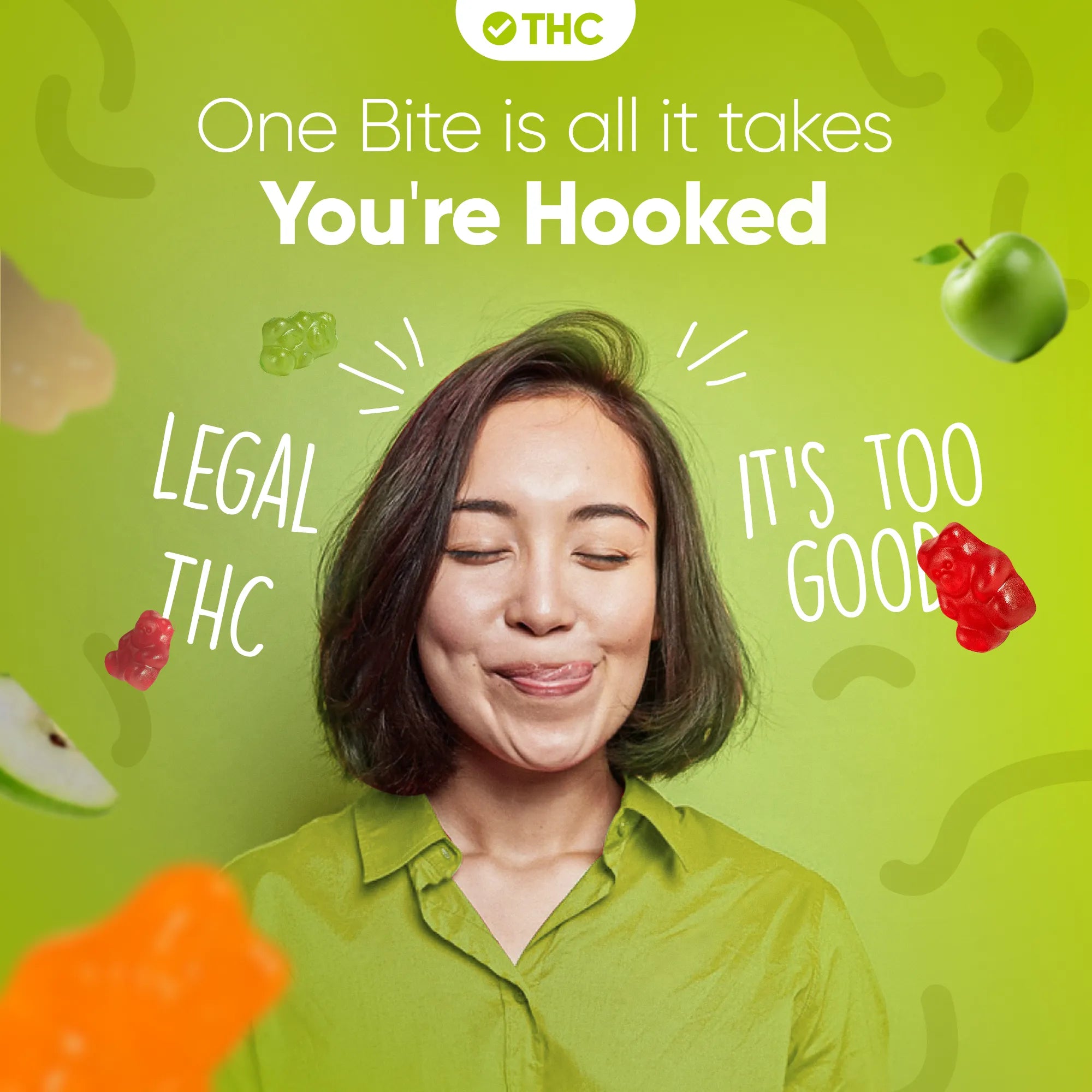 Gomas THC Maçã Verde-Canapuff