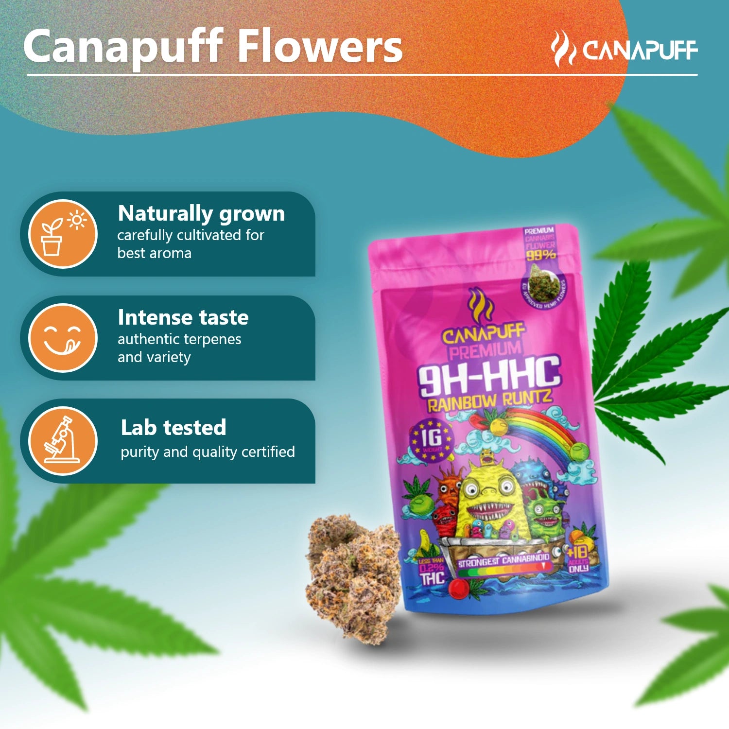 Canapuff - Rainbow Runtz 99% - Flores 9H-HHC