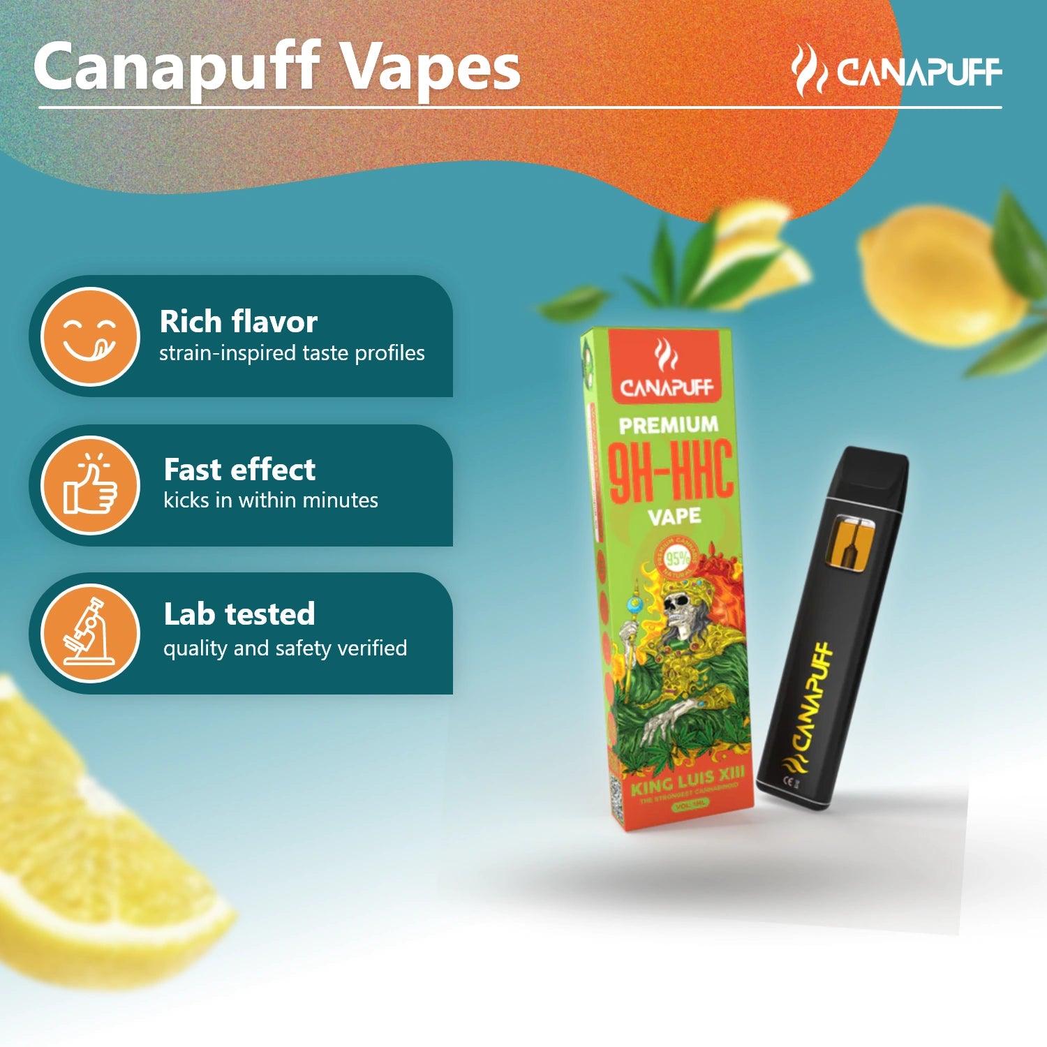 King Luis XIII 95% 9H-HHC - Canapuff - Vape - 1ml