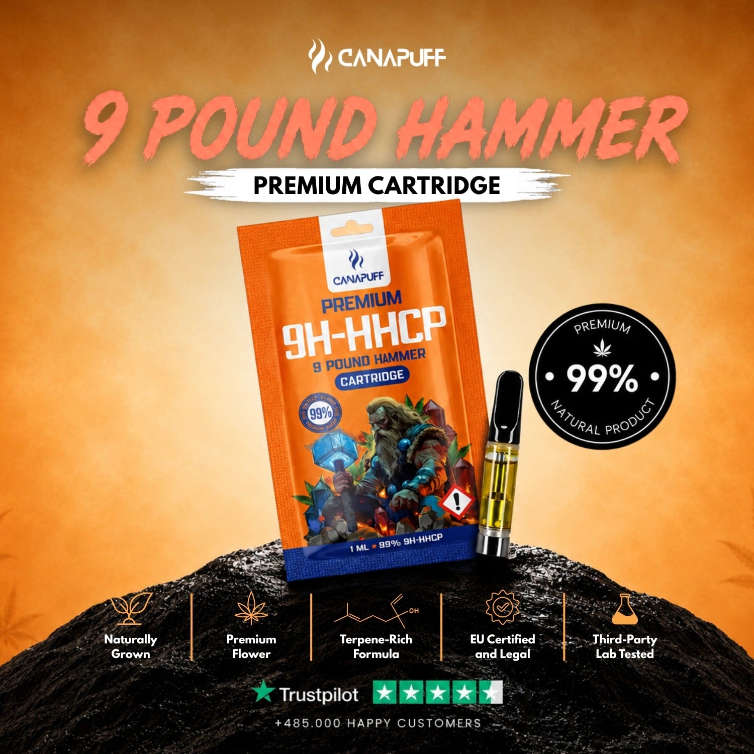 9H-HHCP Cartucho 9 Pound Hammer 99%