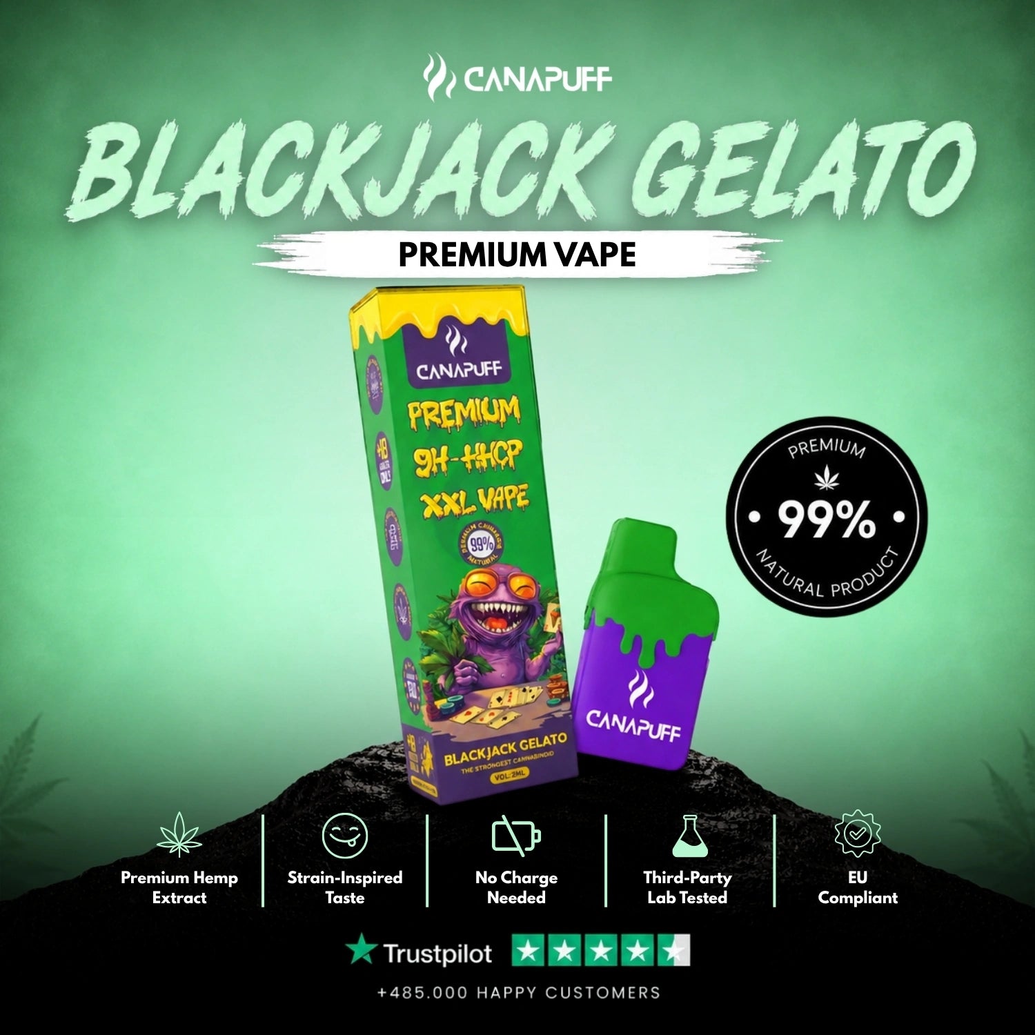 Vape XXL 9H-HHCP Blackjack Gelato 99% 2ml