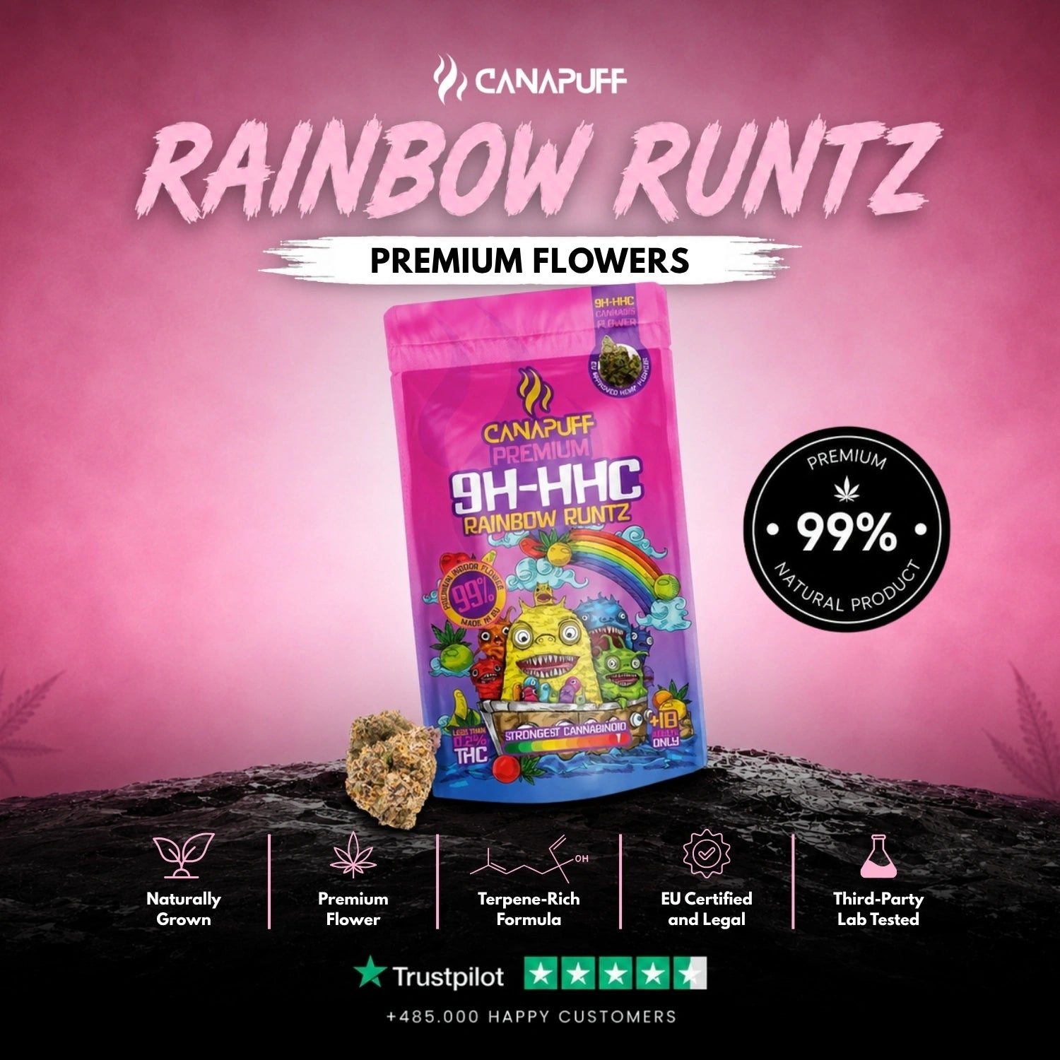 Canapuff - Rainbow Runtz 99% - Flores 9H-HHC