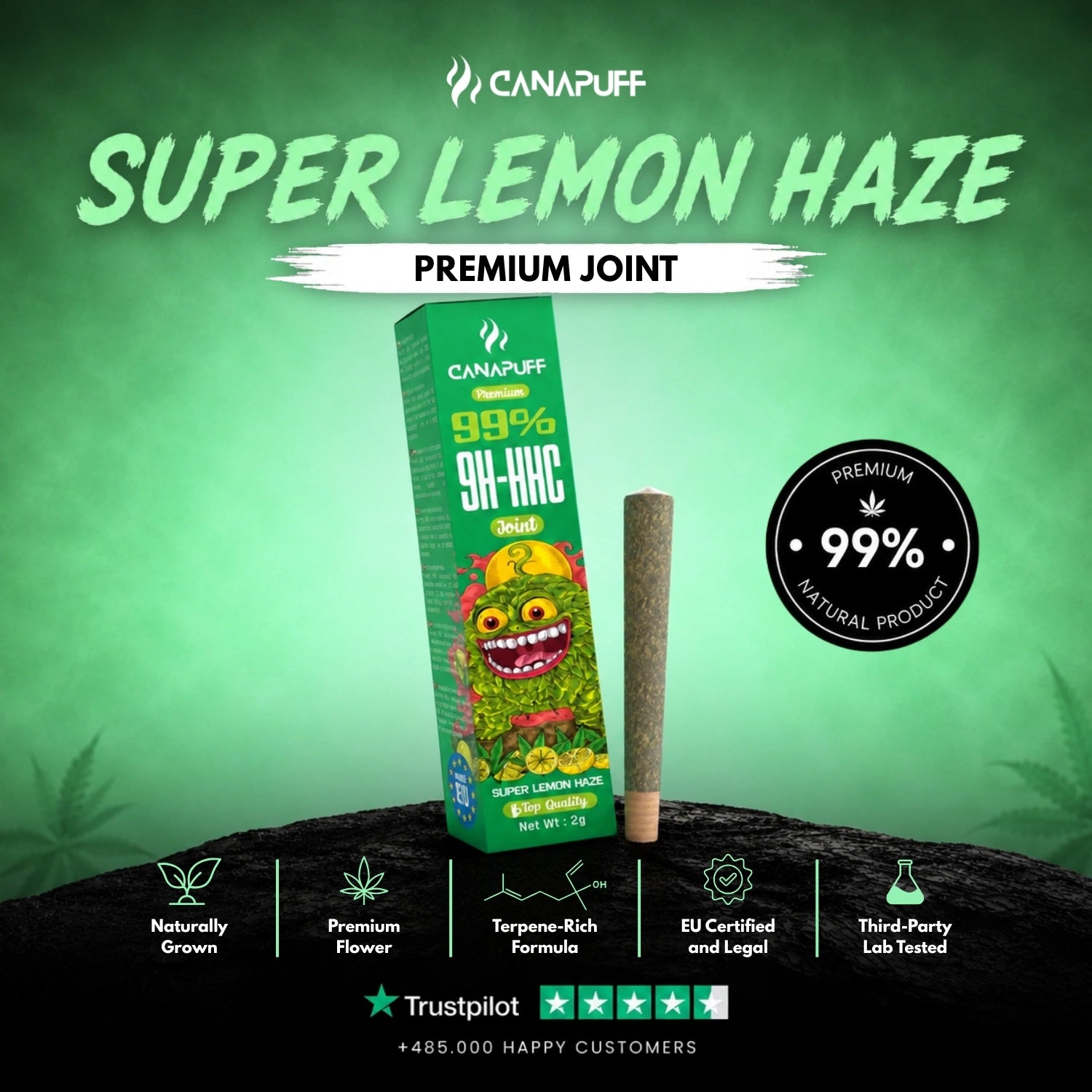 9H-HHC Joint Super Lemon Haze 99%