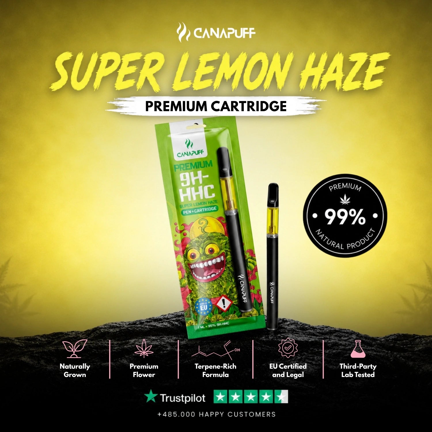 9H-HHC Pen+Cartucho Super Lemon Haze 95%