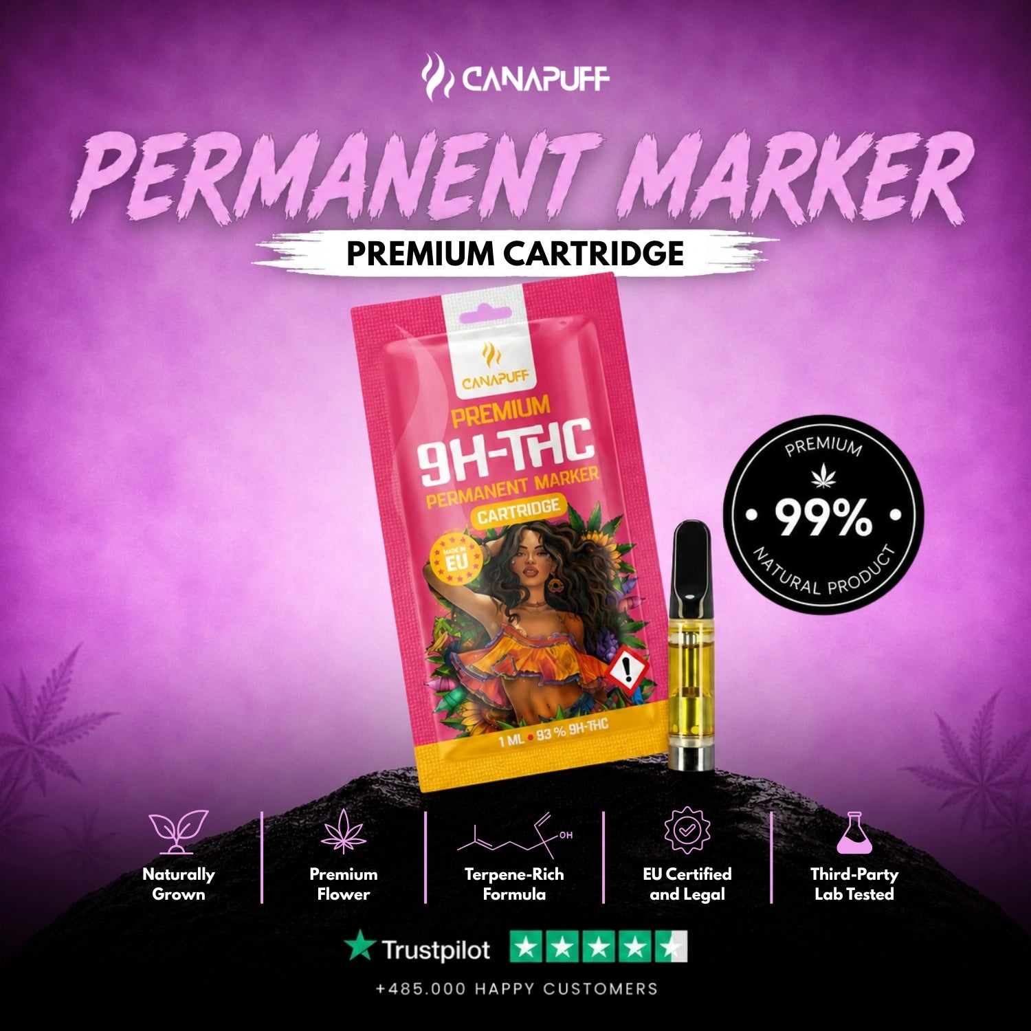 9H-THC Cartucho Permanent Marker 95%