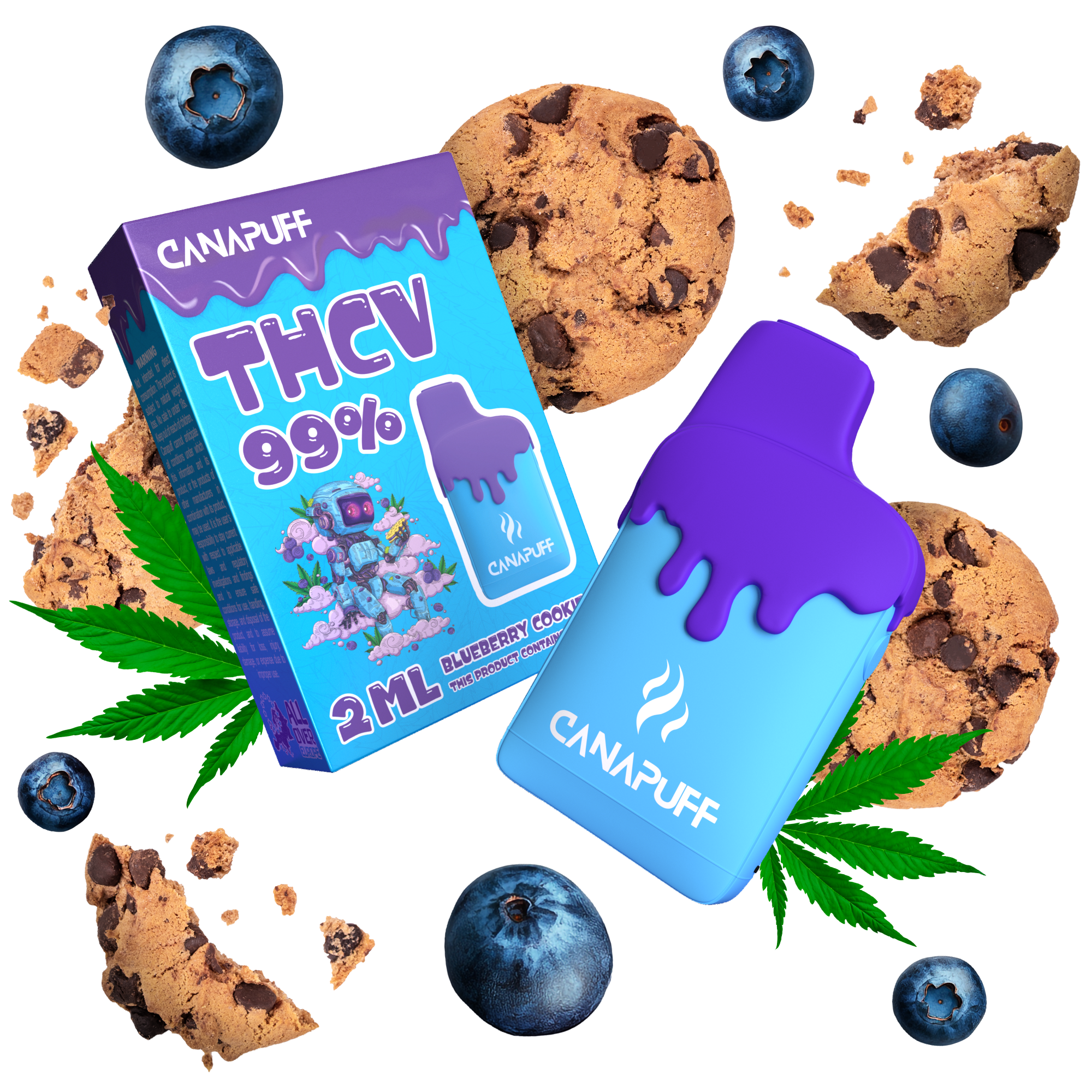 Blueberry Cookies 99% THCv - Canapuff - Vape - 2ml-Canapuff