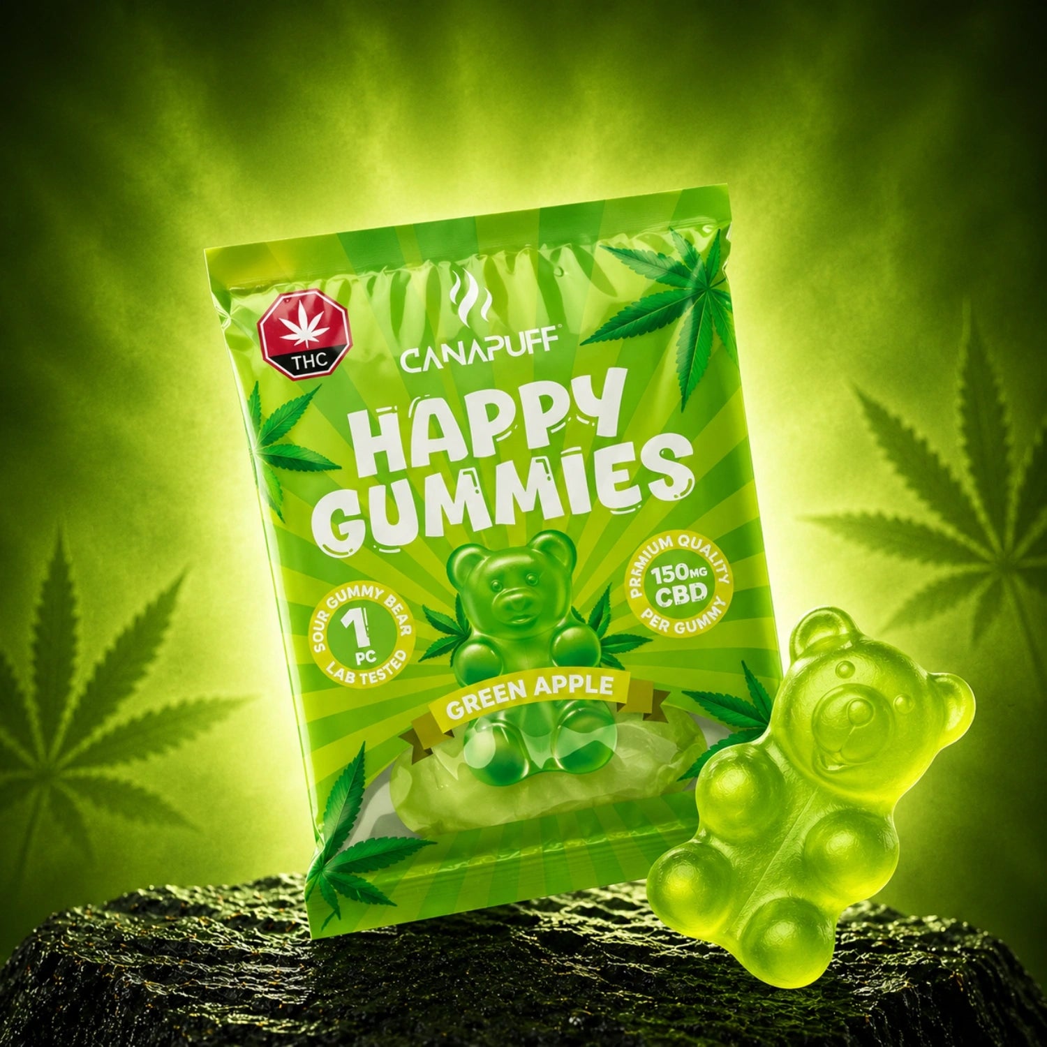 CBD Gomas Maçã Verde