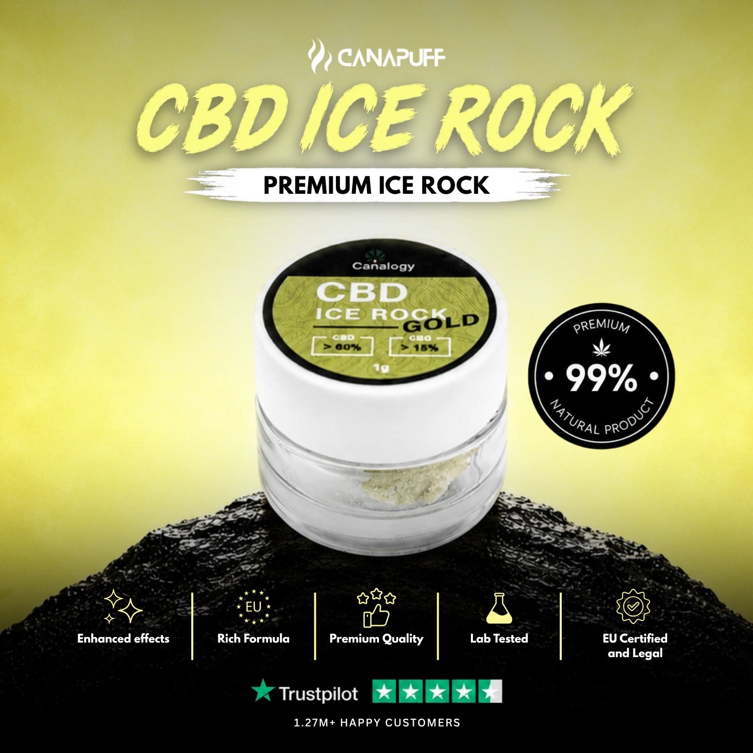 CBD IceRock Ouro 60% CBD, 15% CBG