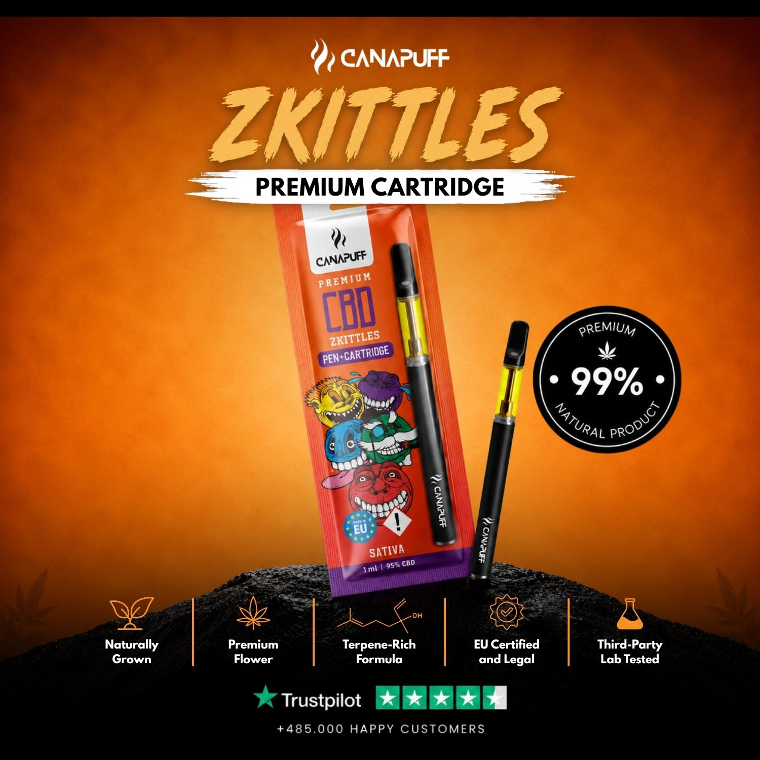 CBD Pen+Cartucho Zkittles 95%