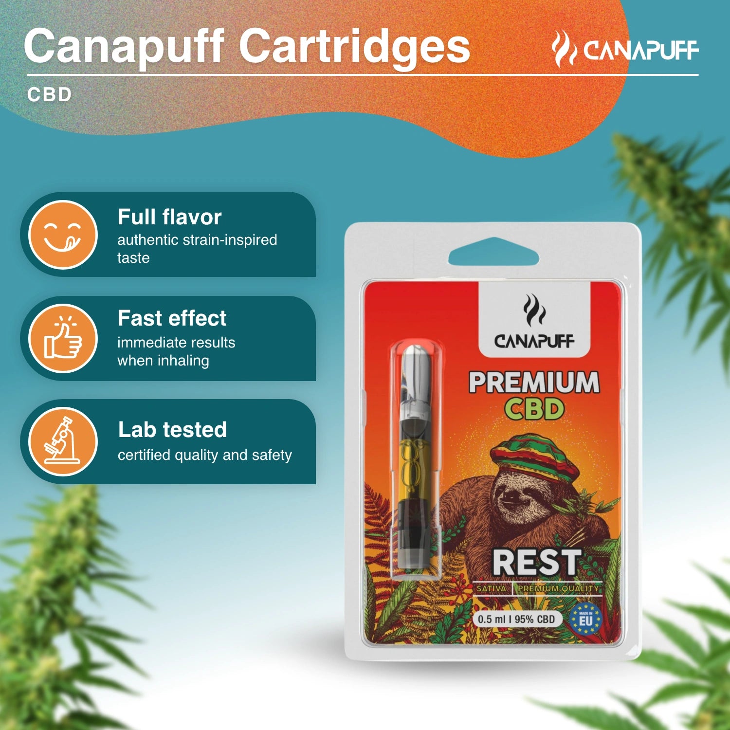 REST - CBD 95% - cartucho - Canapuff