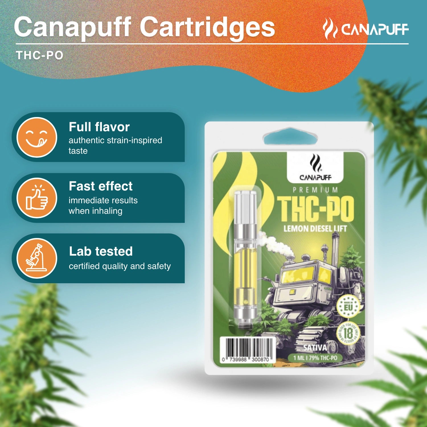 Lemon Diesel Lift - THC-PO 79% - cartucho - Canapuff