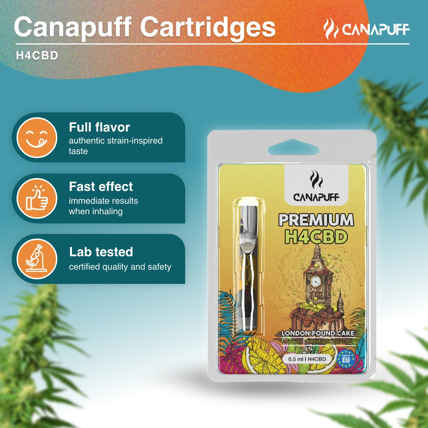 London Pound Cake - H4CBD 96%-cartucho - Canapuff