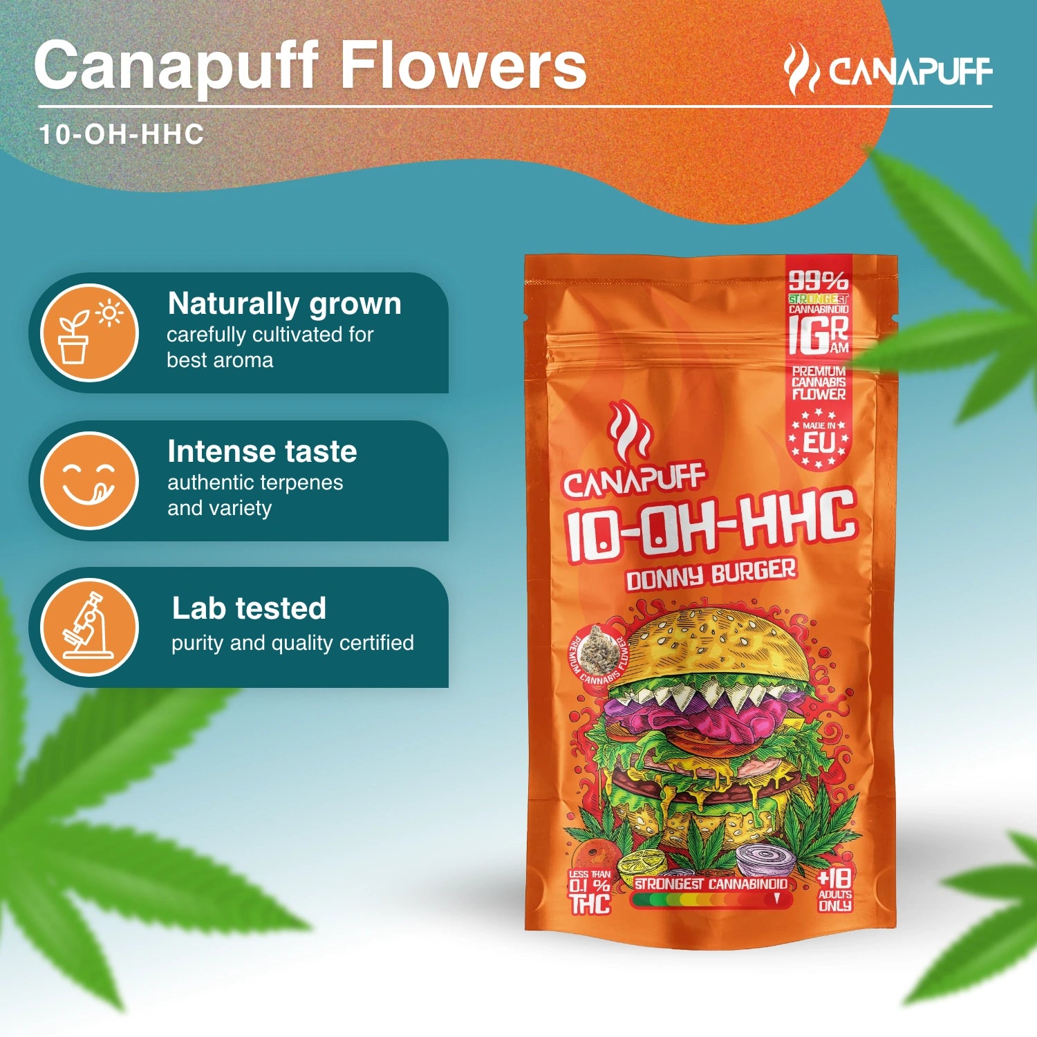 Donny Burger 99% - Flores 10-OH-HHC - Canapuff