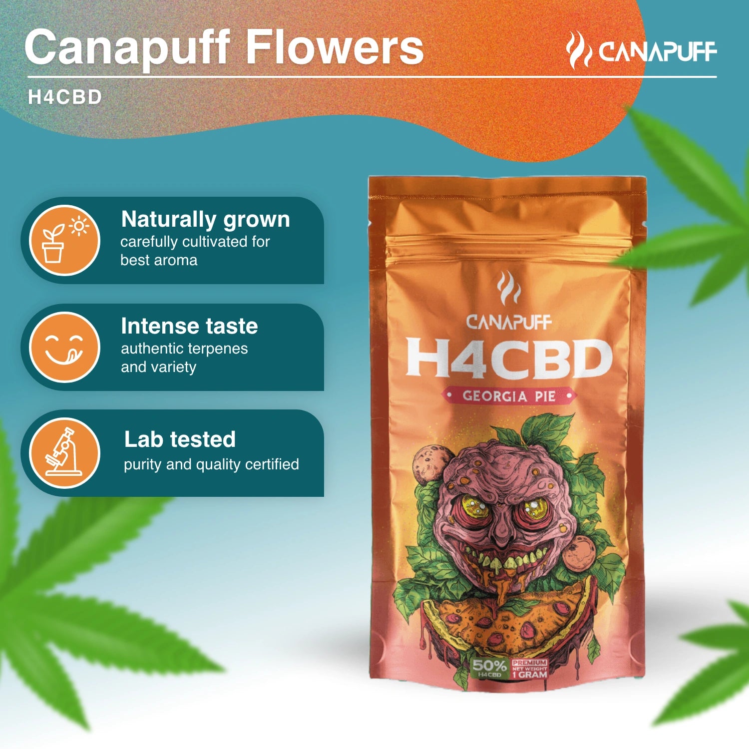 Georgia Pie 50% - Flores H4CBD - CanaPuff