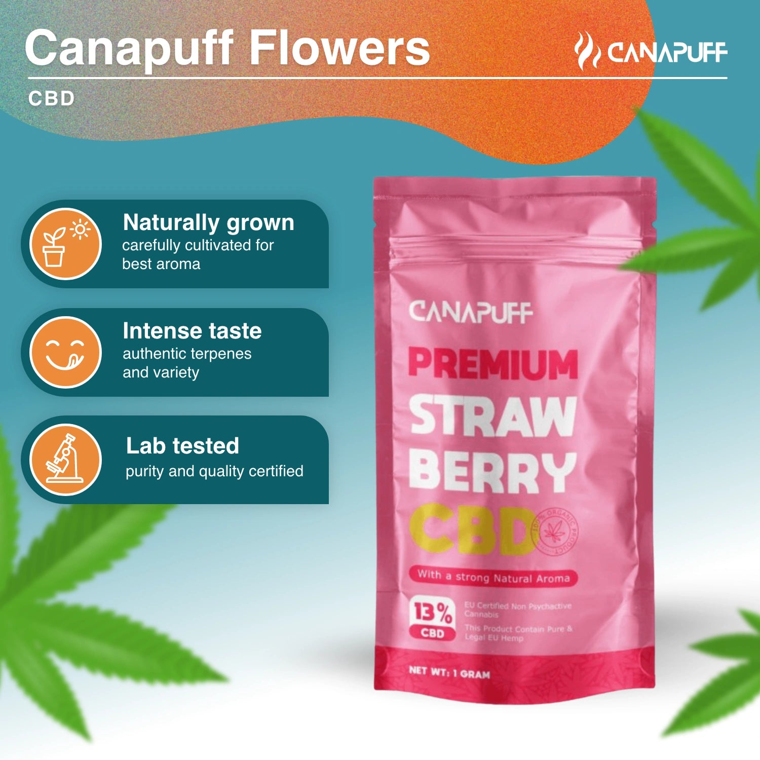 Strawberry 13% - Flores de CBD - Canapuff