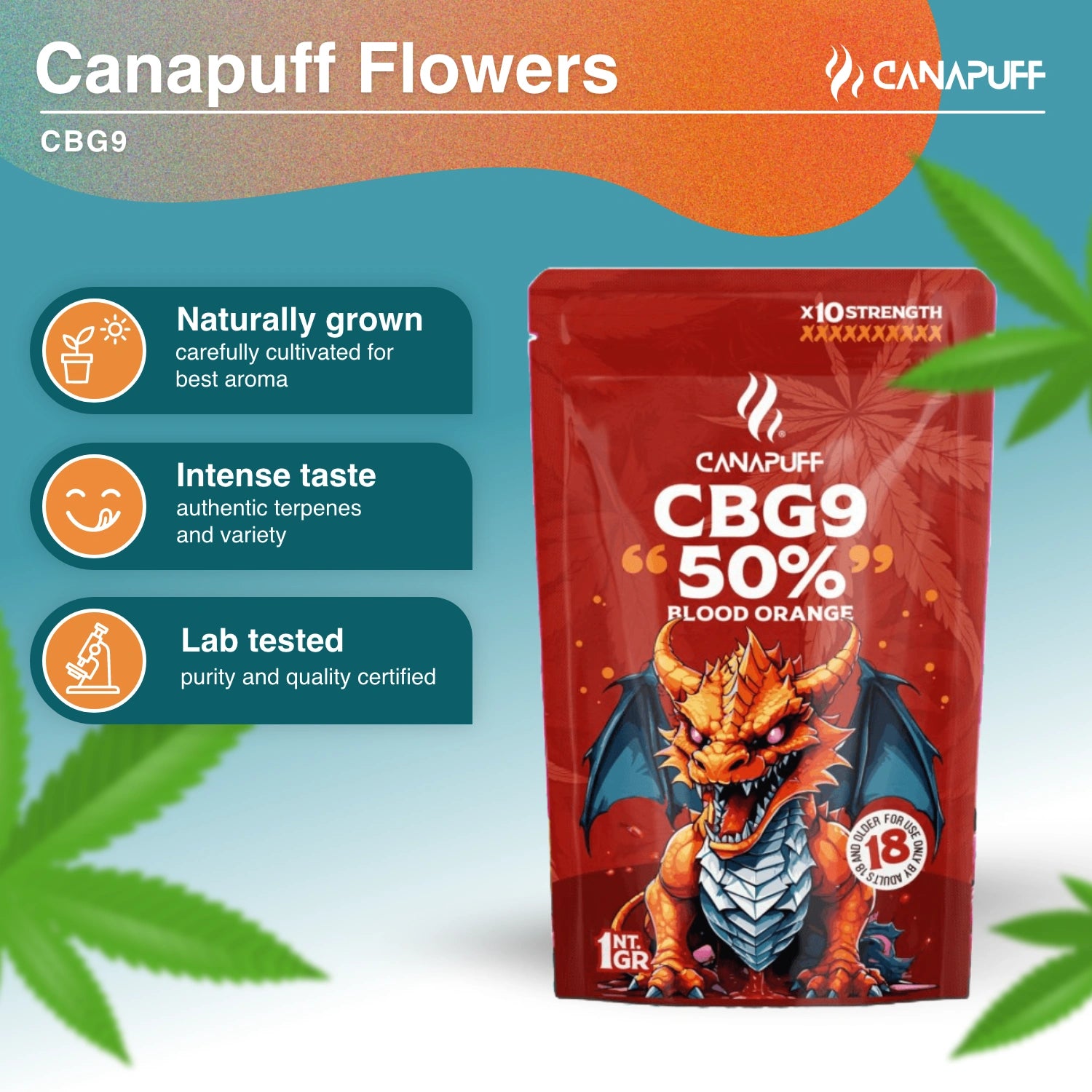 Blood Orange 50% - Flores CBG9 - Canapuff