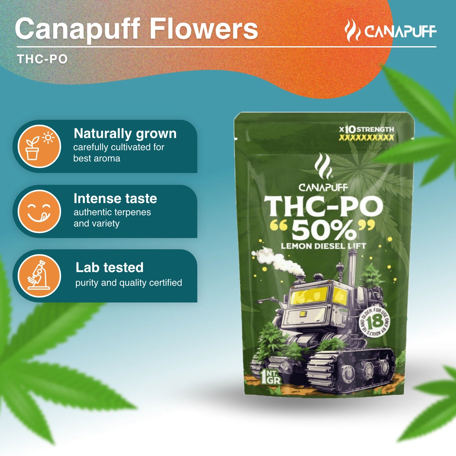 Lemon Diesel Lift 50% - THC-PO Flores - Canapuff