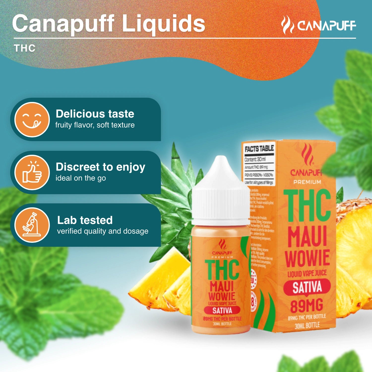 THC Liquid 89mg - Maui Wowie - 30ml - Canapuff