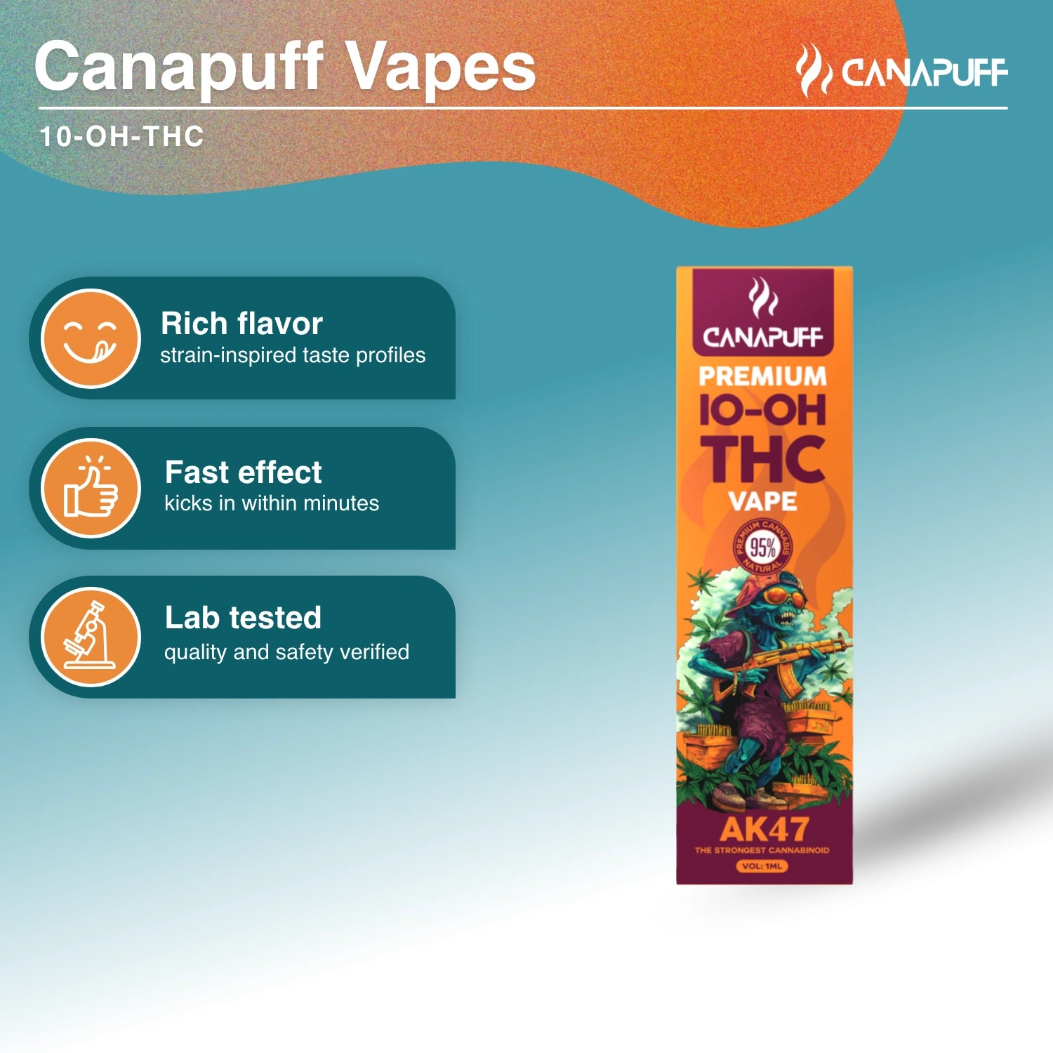 AK47 95% 10-OH-THC - Vape - 1ml - Canapuff