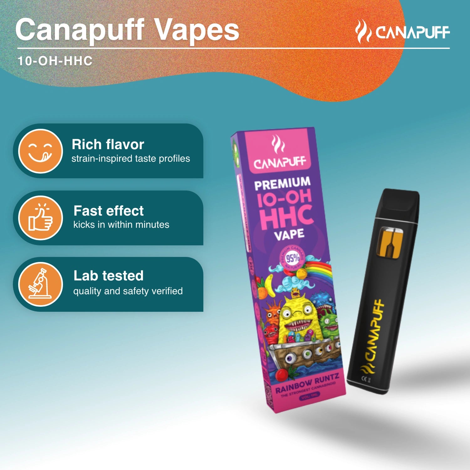 Rainbow Runtz 95% 10-OH-HHC - Vaporizador - 1ml - Canapuff