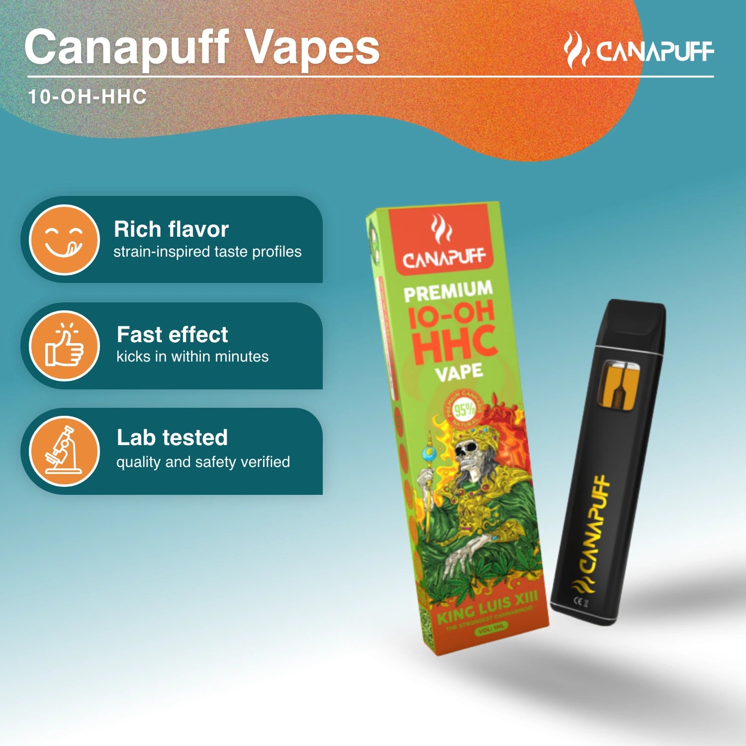 King Luis XIII 95% 10-OH-HHC - Vaporizador - 1ml - Canapuff