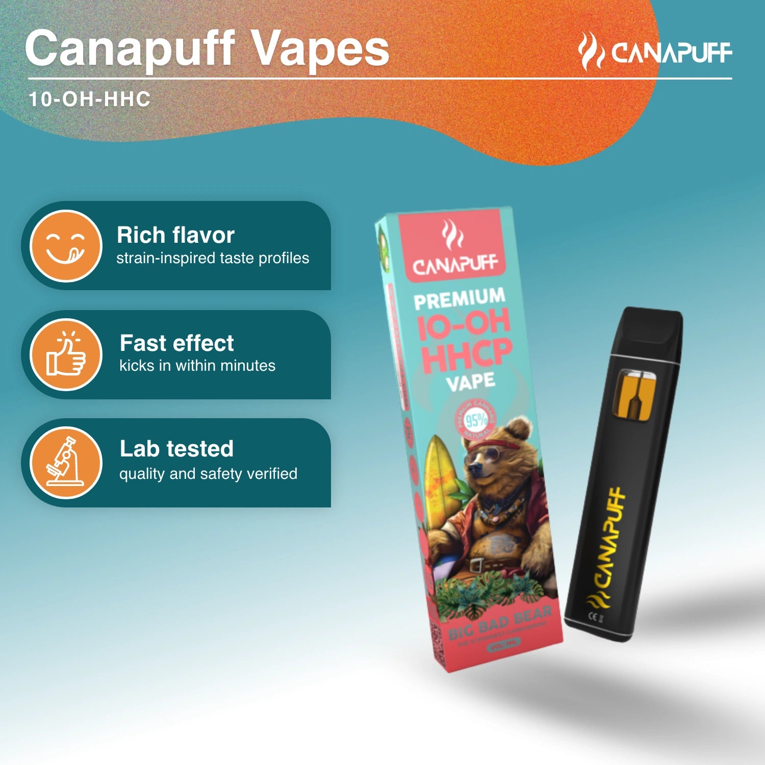 Big Bad Bear 95% 10-OH-HHCP - Vaporizador - 1ml - Canapuff