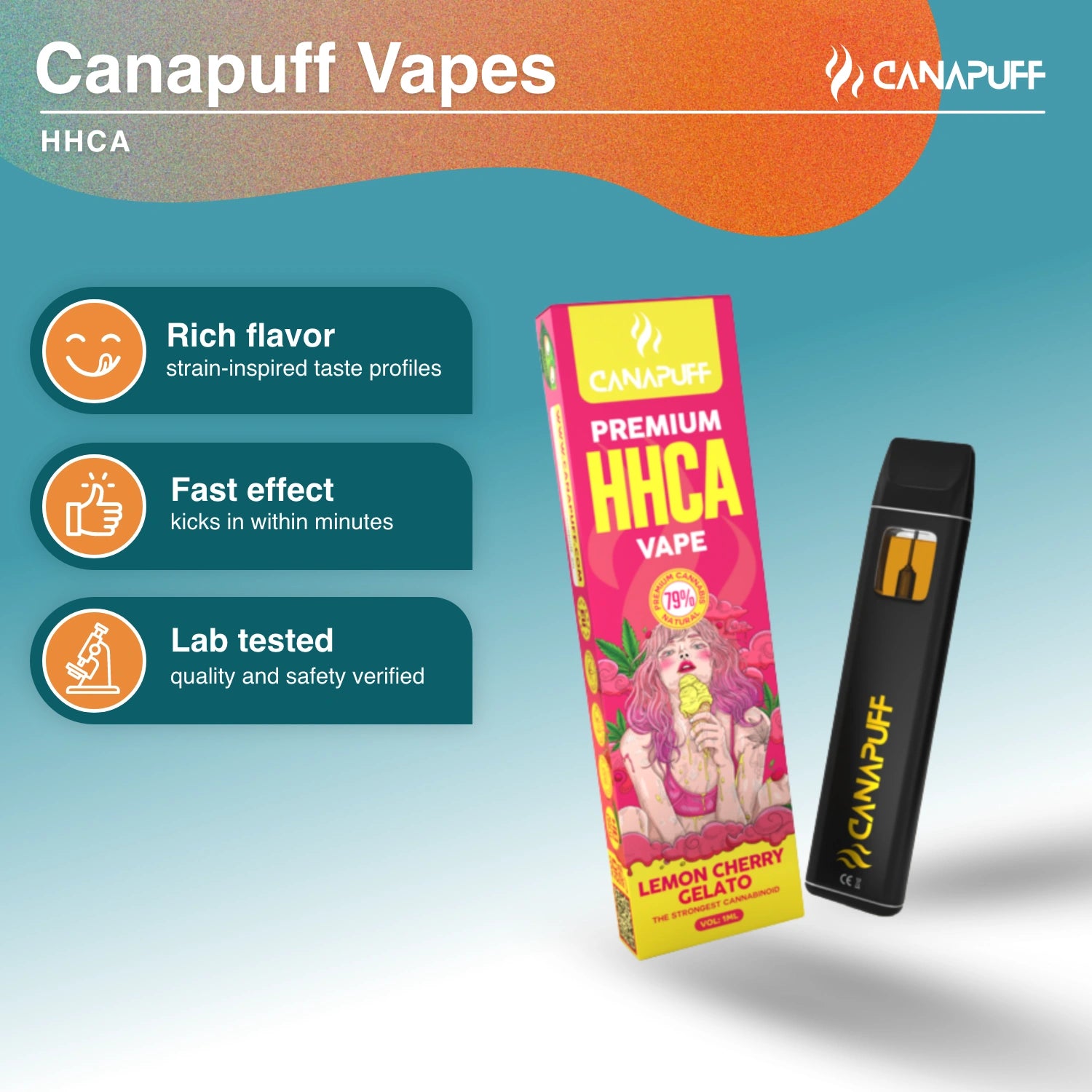 Lemon Cherry Gelato 79% HHC-A - Vaporizador - 1ml - Canapuff