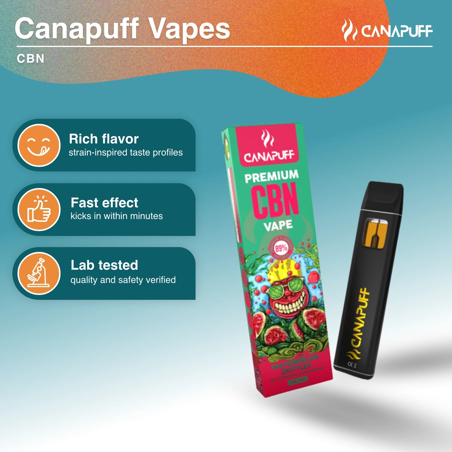 Watermelon Zkittles 89% CBN - Vaporizador - 1ml - Canapuff