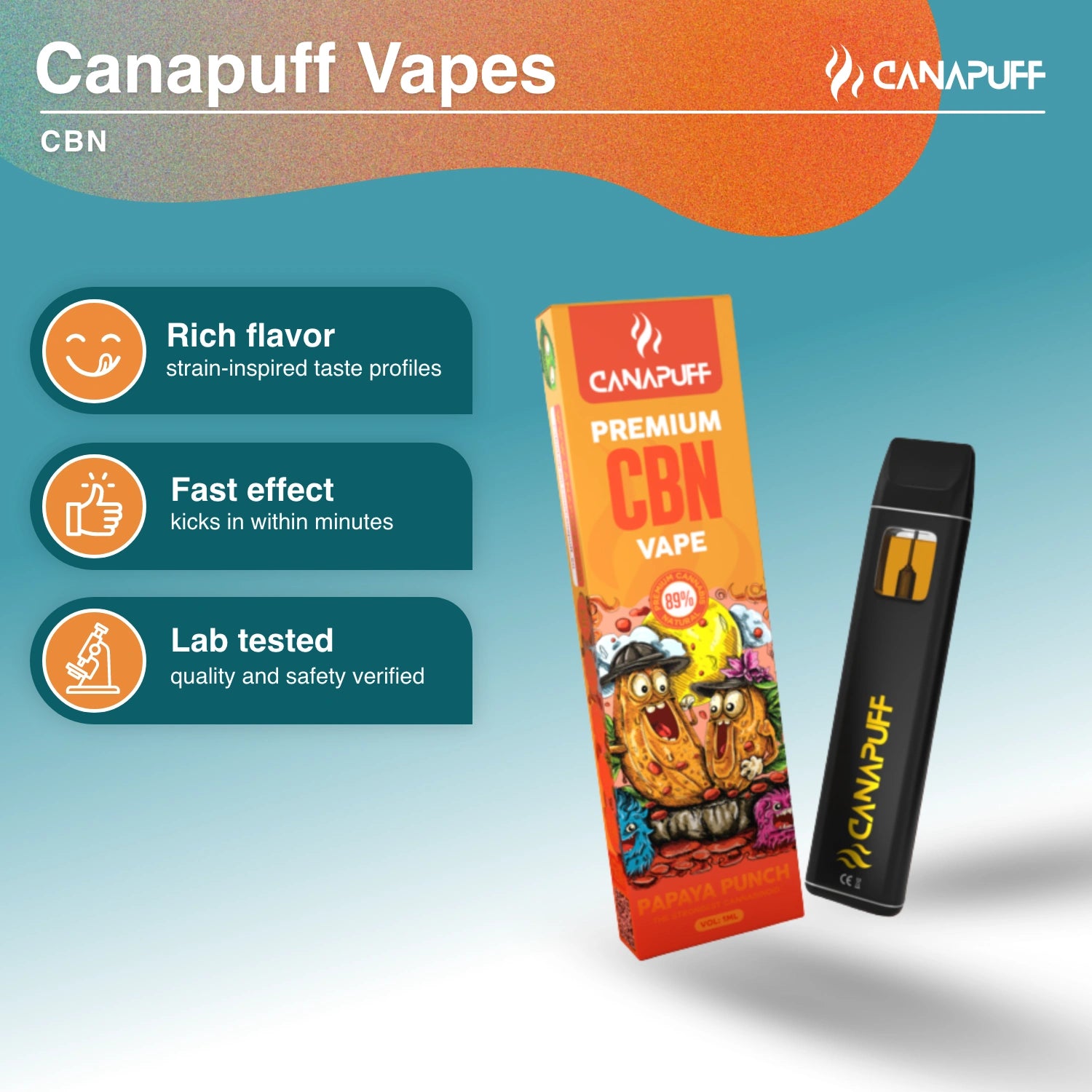 Papaya Punch 89% CBN - Vape - 1ml - CanaPuff