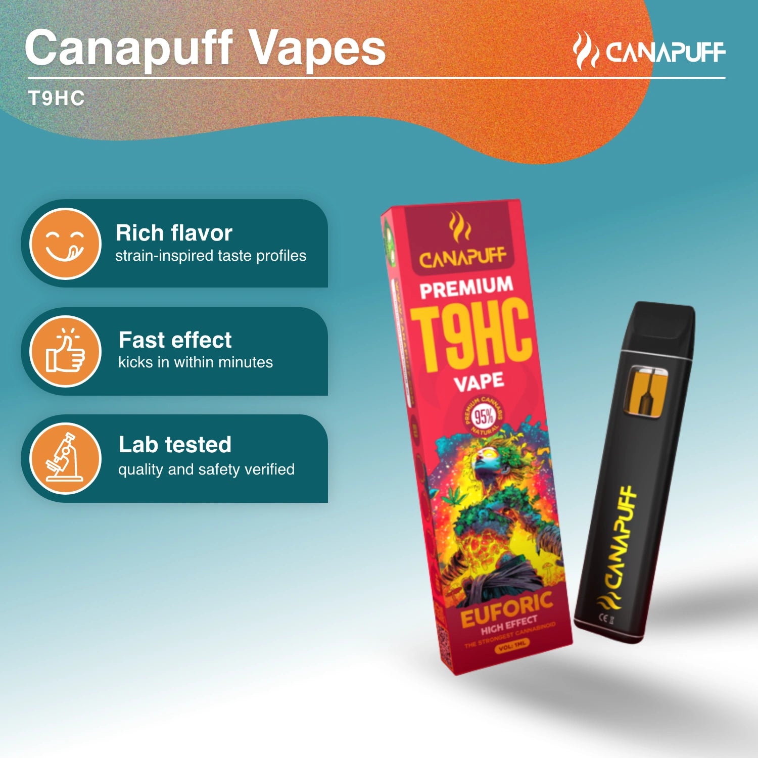 Euforic 95% T9HC – Vape – 1ml - Canapuff