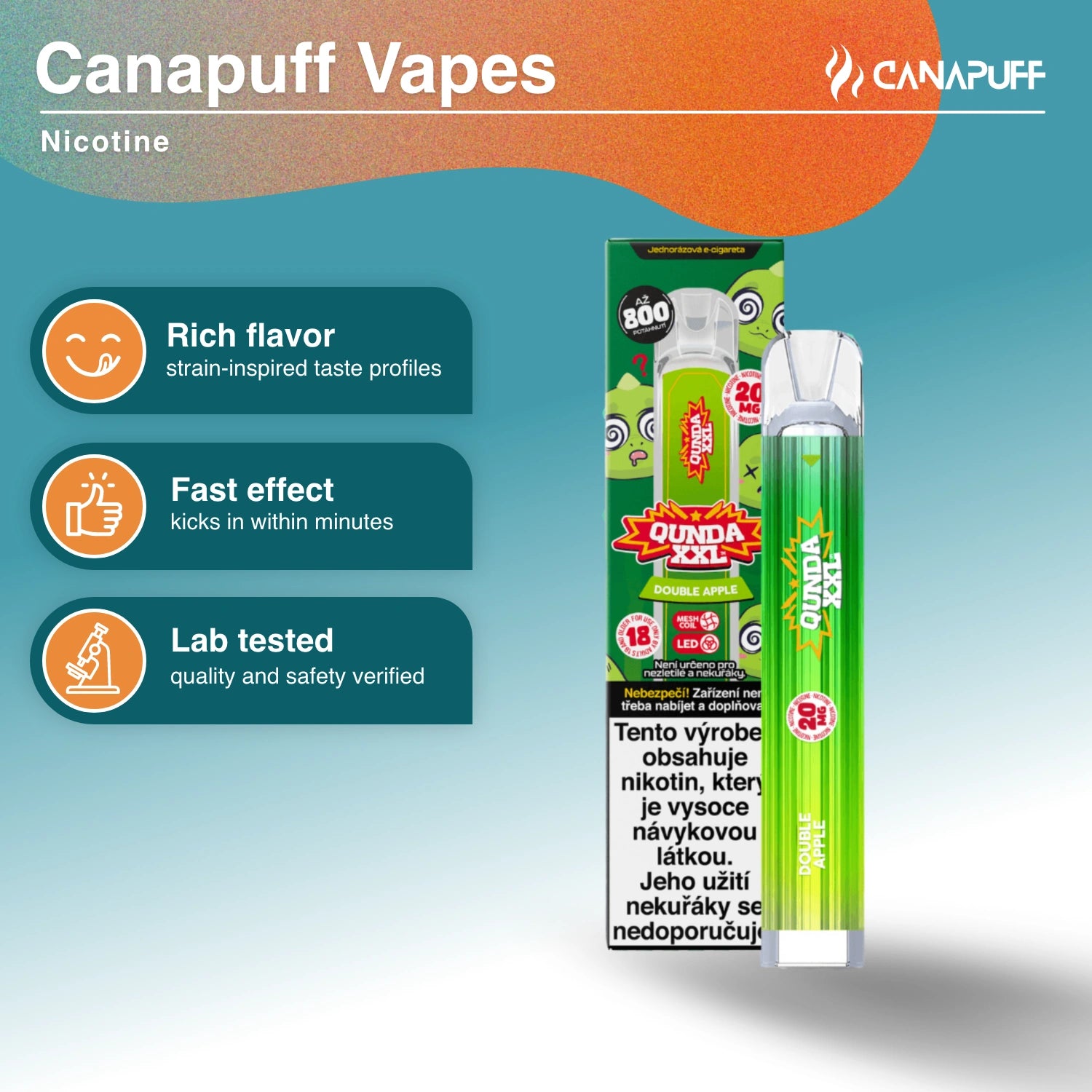 Qunda XXL Double Apple - Vape de Nicotina - Canapuff