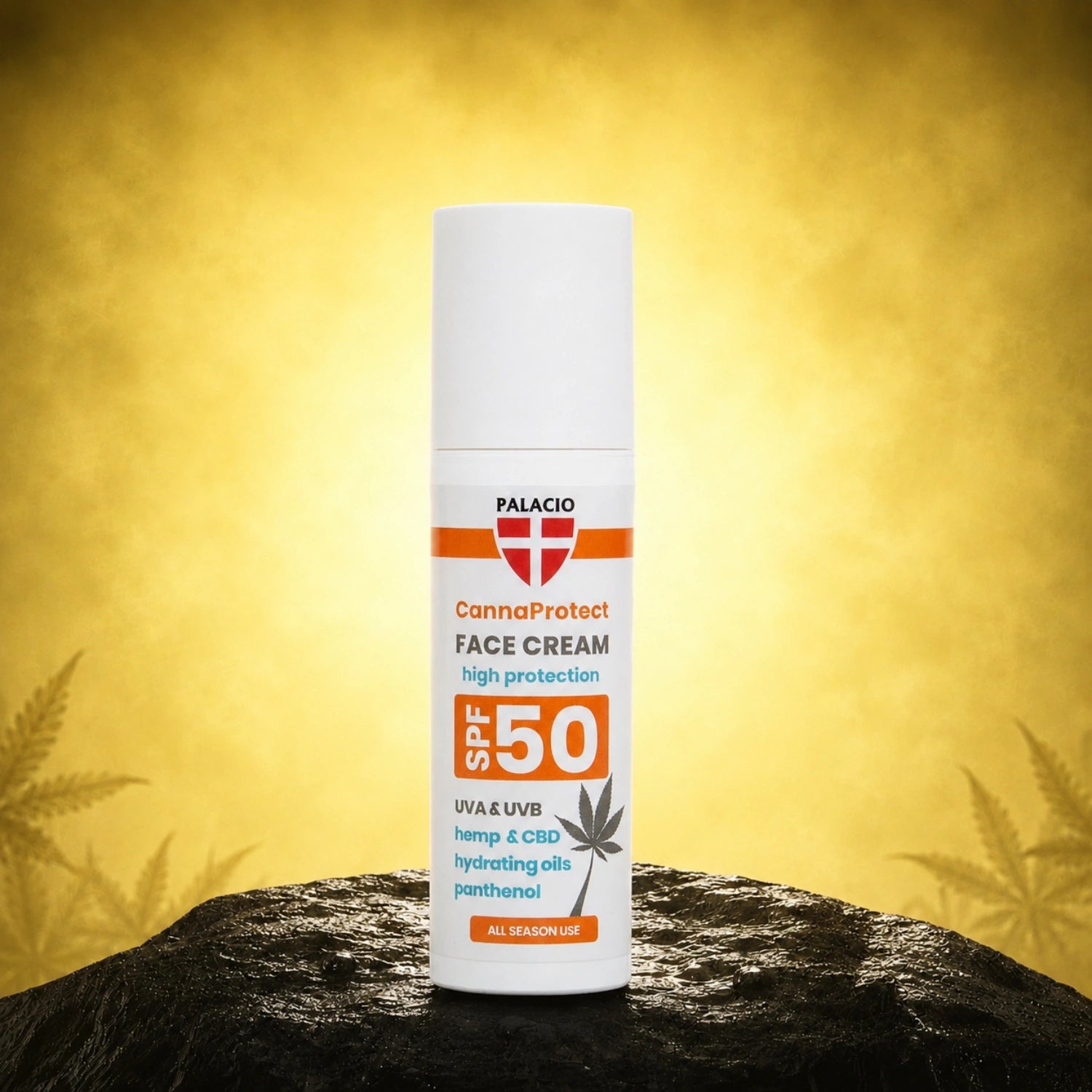 CannaProtect Creme de Rosto SPF50 com cânhamo, 50ml - Palacio
