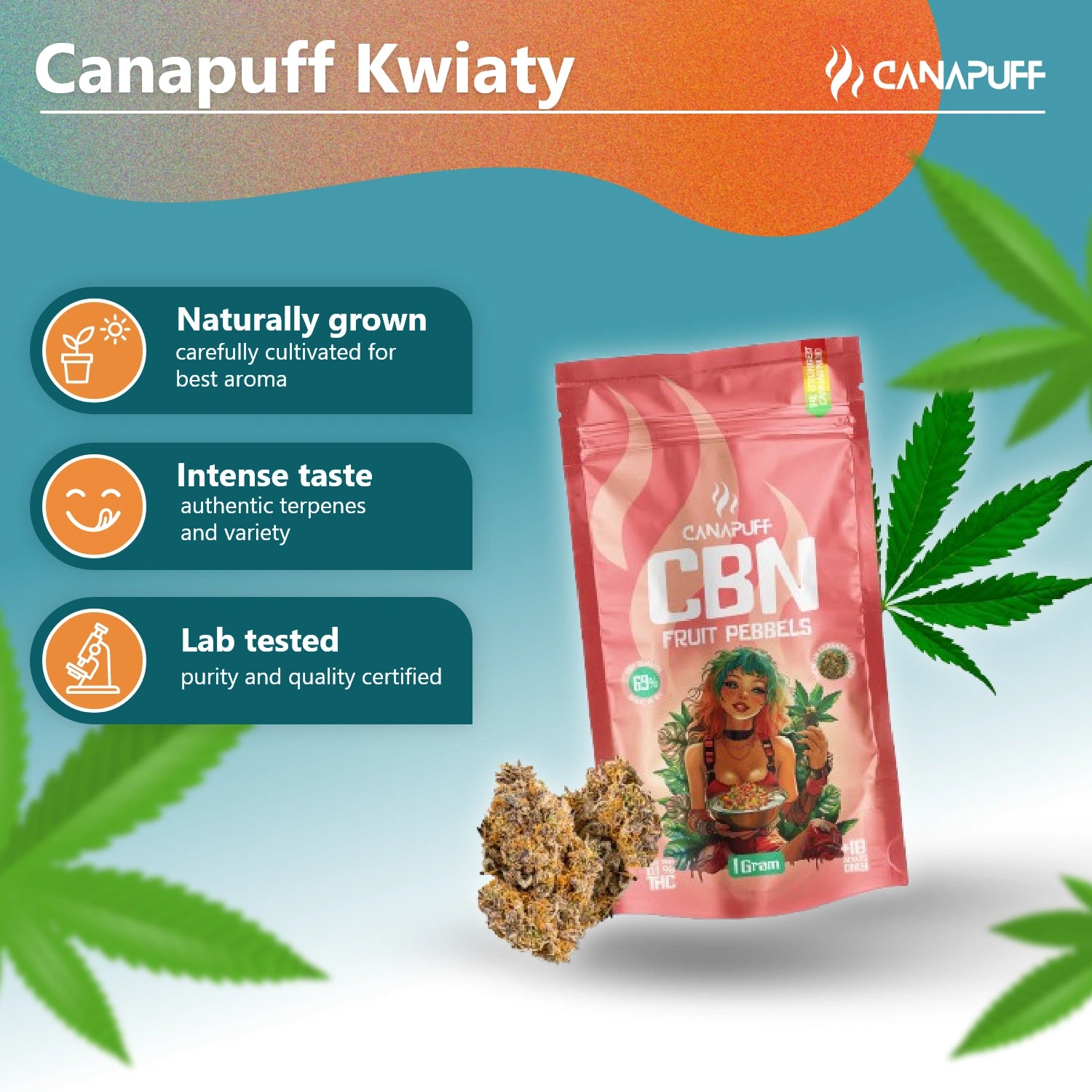 Canapuff - Fruit Pebbels 69% - Flores CBN