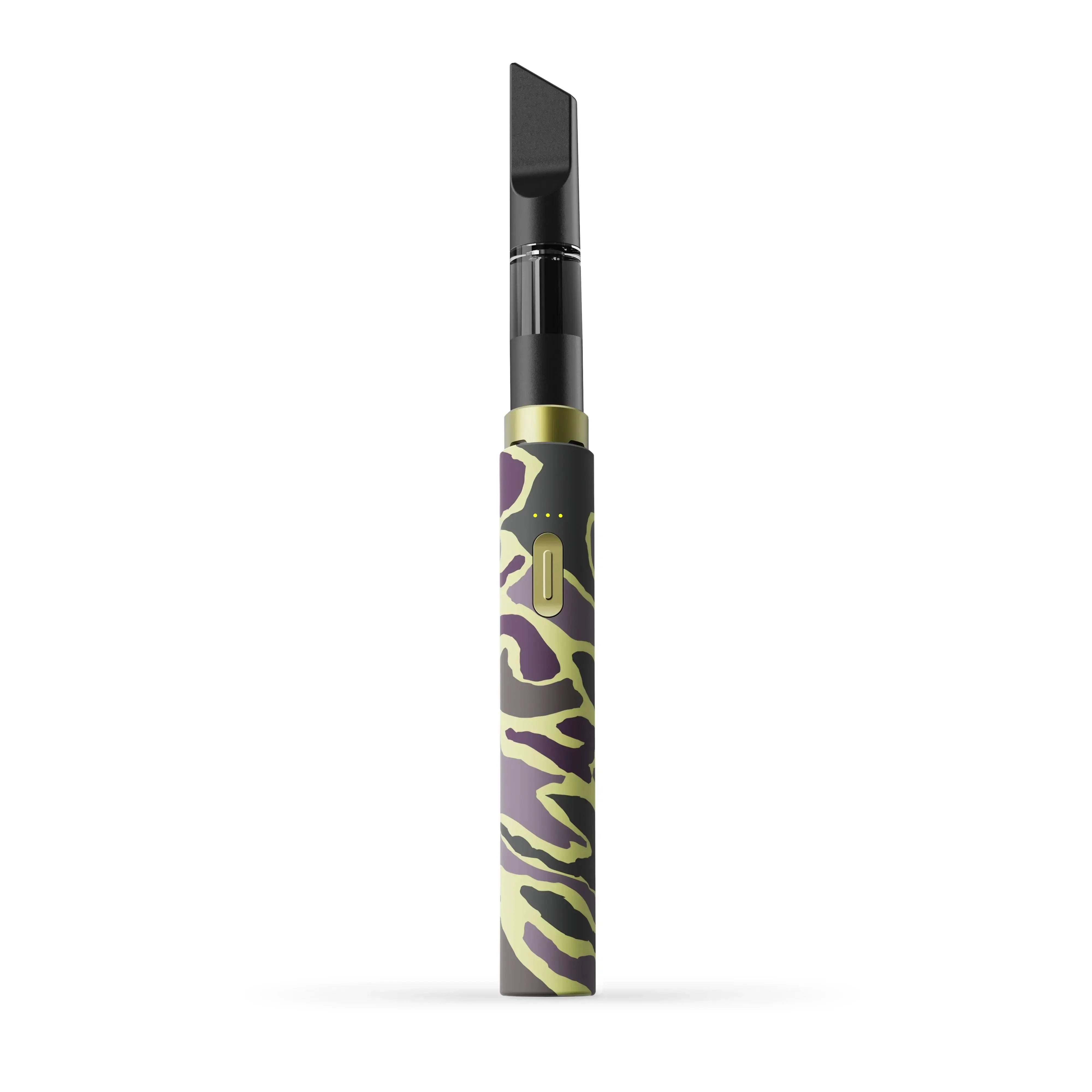 Caneta vaporizadora com padrão camuflado e detalhes em dourado