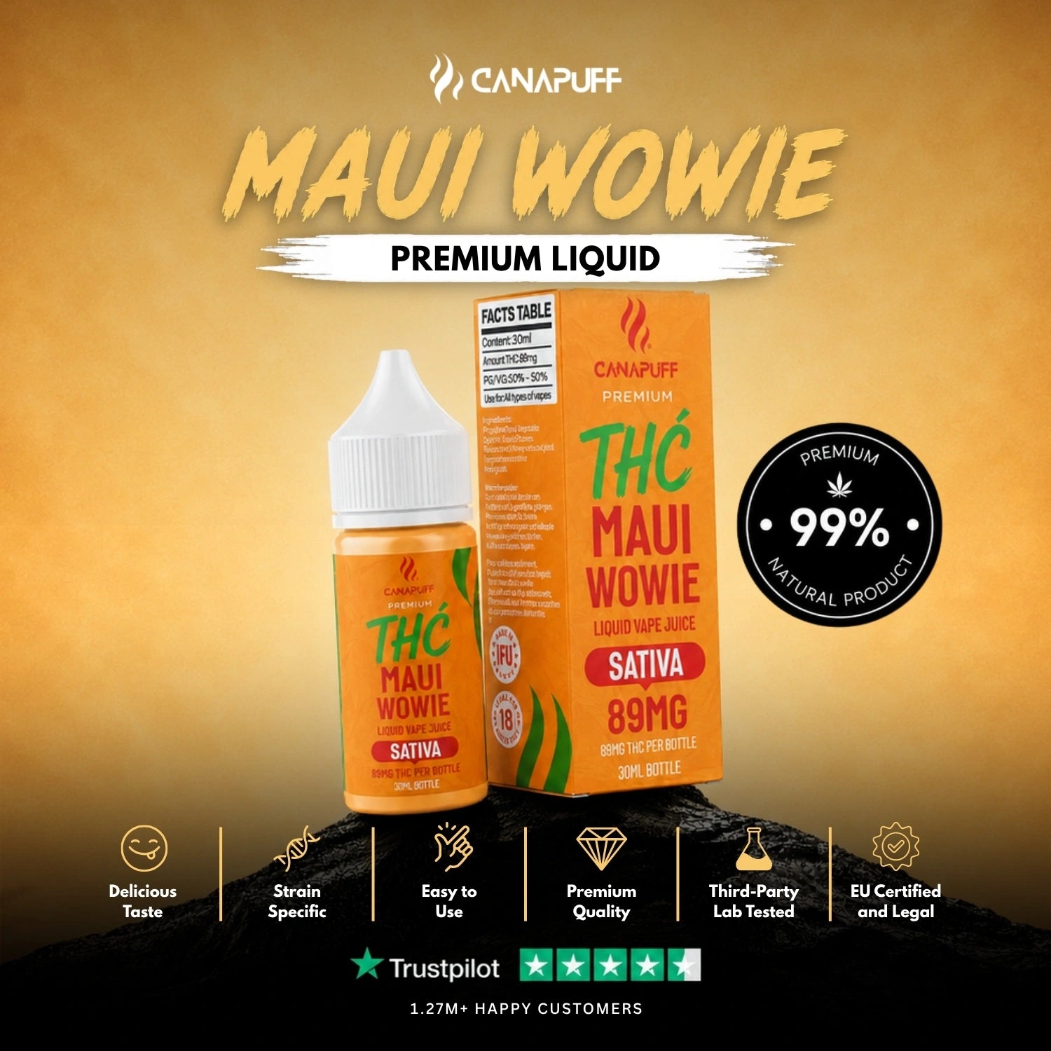 Delta 9 Liquid Maui Wowie 89mg 30ml