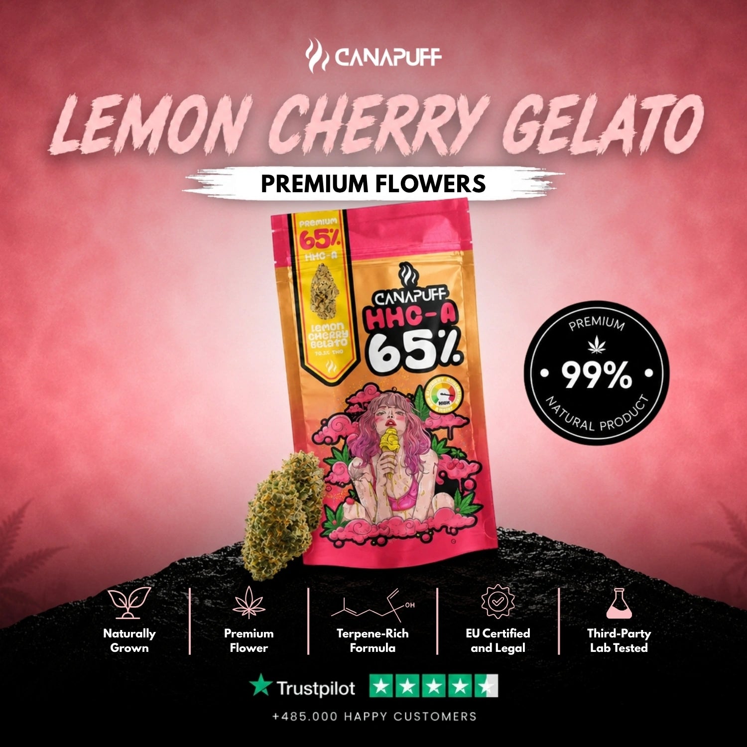 HHC-A Flores Lemon Cherry Gelato 65%