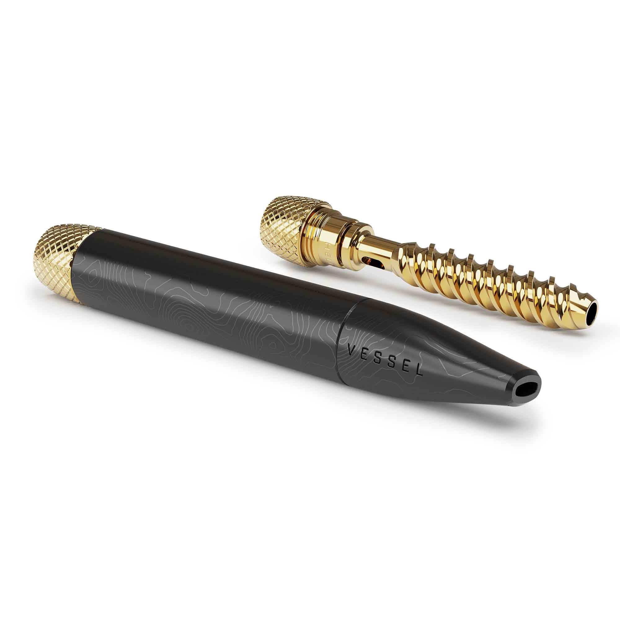 Caneta de vaso montada com bocal Helix dourado