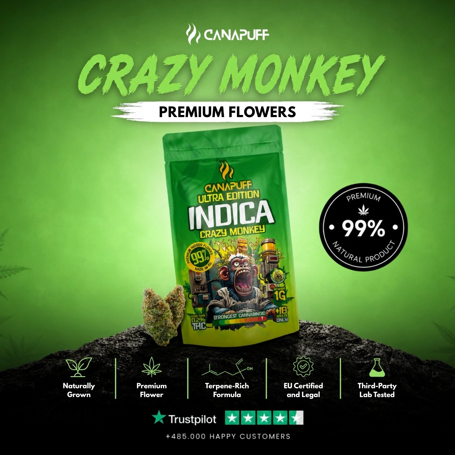 Flores Indica Crazy Monkey Ultra Edition 99%