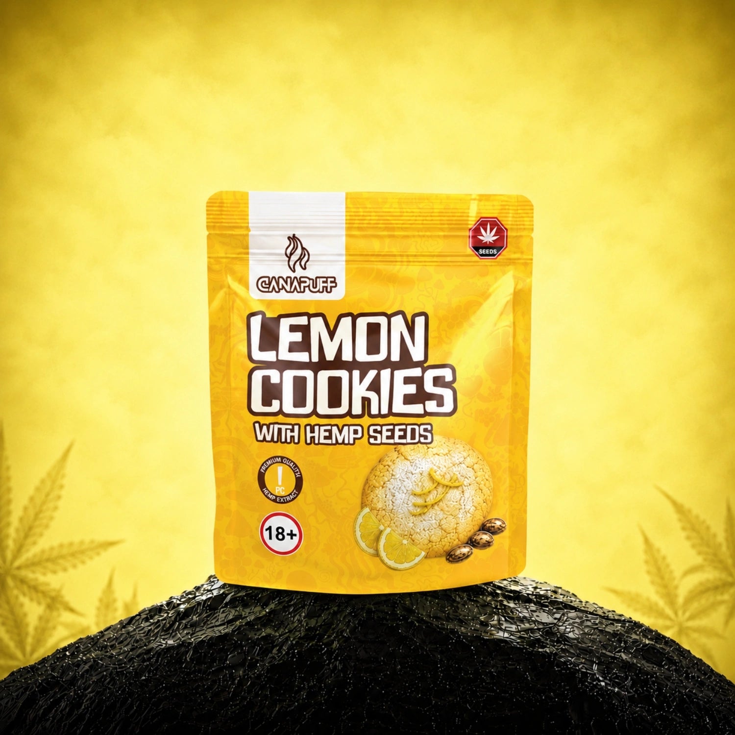 Lemon Cookies com sementes de cânhamo