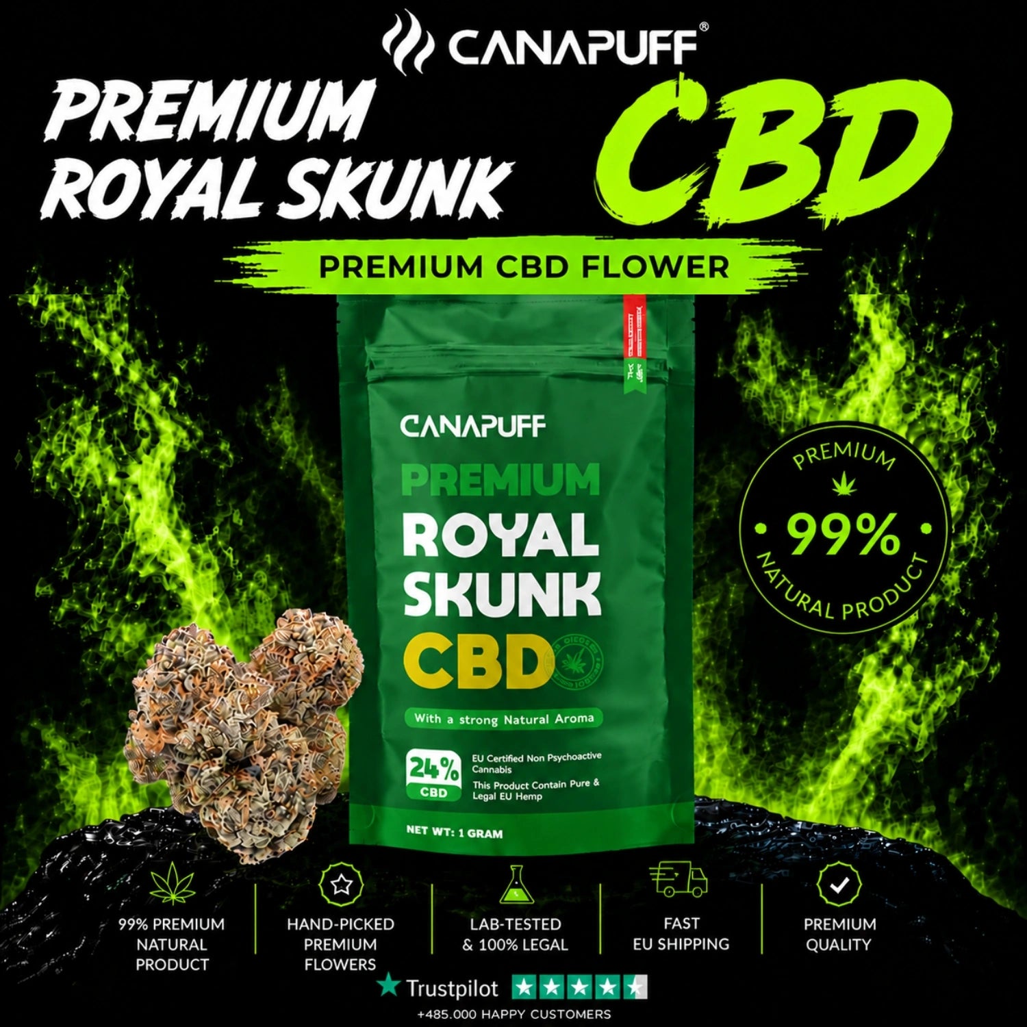 CBD Flores Royal Skunk 24%