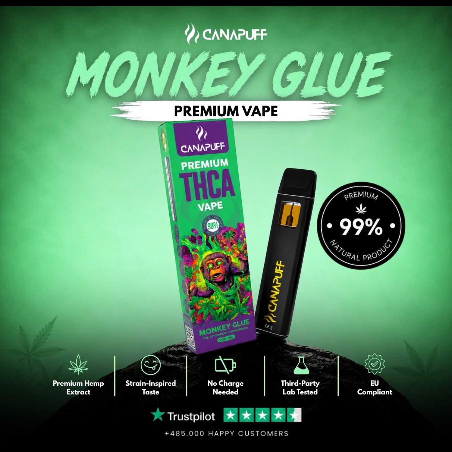 THCA Vape Monkey Glue 99% 1ml