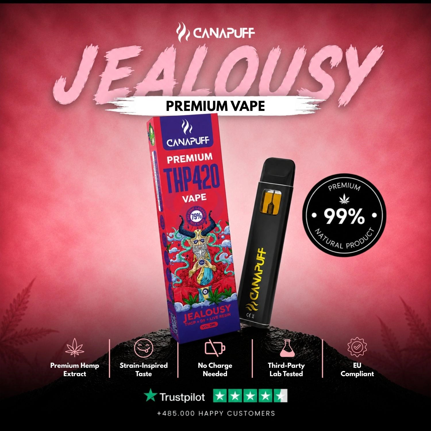 THP420 Vape Jealousy 79% 1ml
